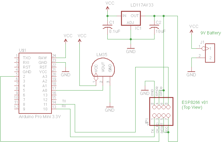 LM35 IoT Circuit