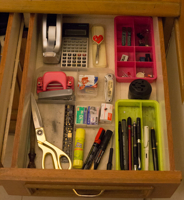 desk drawer contents